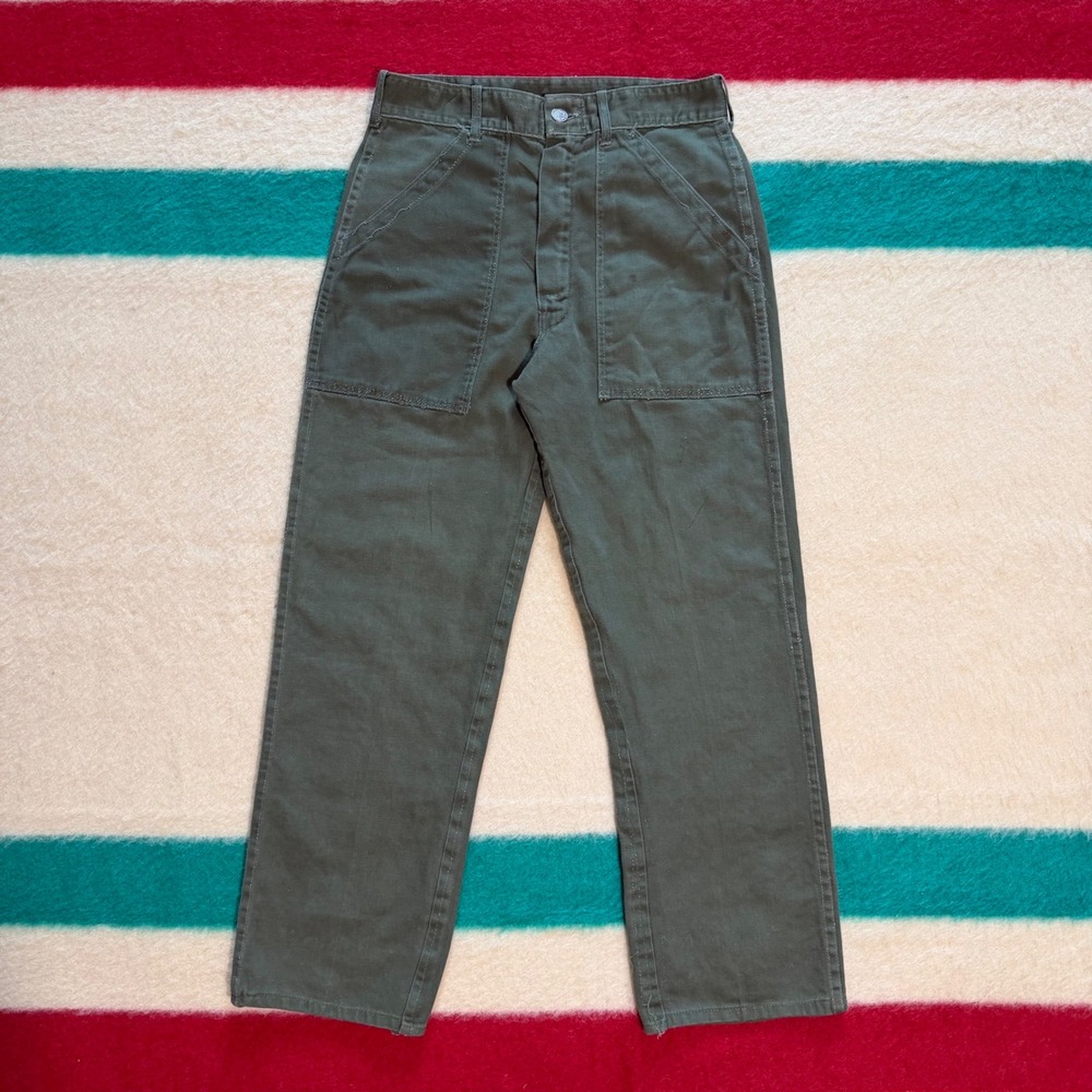 Vintage Military OG-107 Utility Pants 13 Star Zipper Fly Sateen 28x26.5